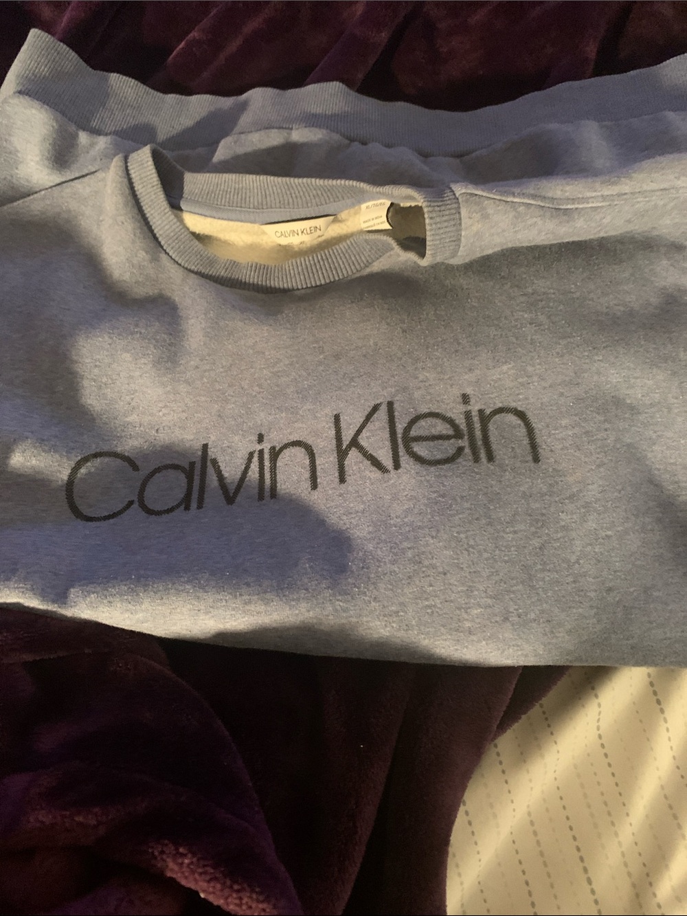 Calvin Klein Pale Blue Logo Crew Sweatshirt